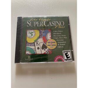 Las Vegas Super Casino Plus CD-ROM Game With Video Poker Blackjack Baccarat Keno